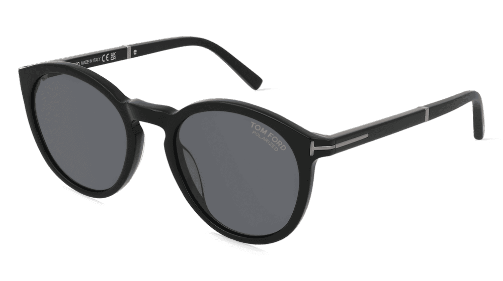 Tom Ford FT1021-N ELTON Zwart glanzend Hoekaanzicht