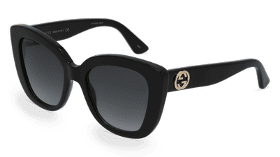 GUCCI GG0327S Zwart glanzend Hoekaanzicht