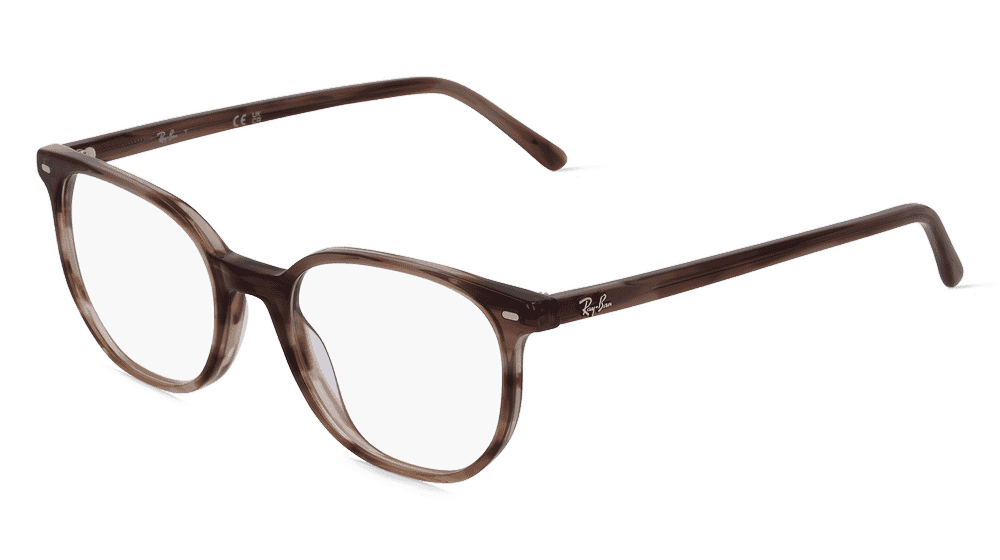 Ray-Ban RX5397 Rayé brun Vue d'angle