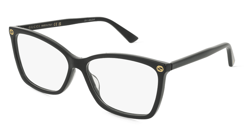 GUCCI GG0025O Noir transparent Vue d'angle