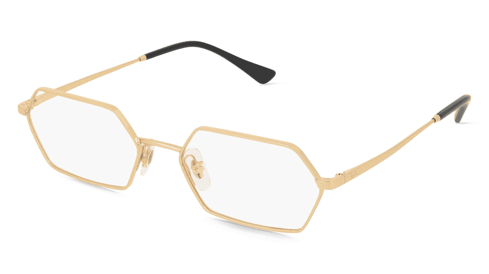 Ray-Ban 0RX6528 YEVI Doré Vue d'angle