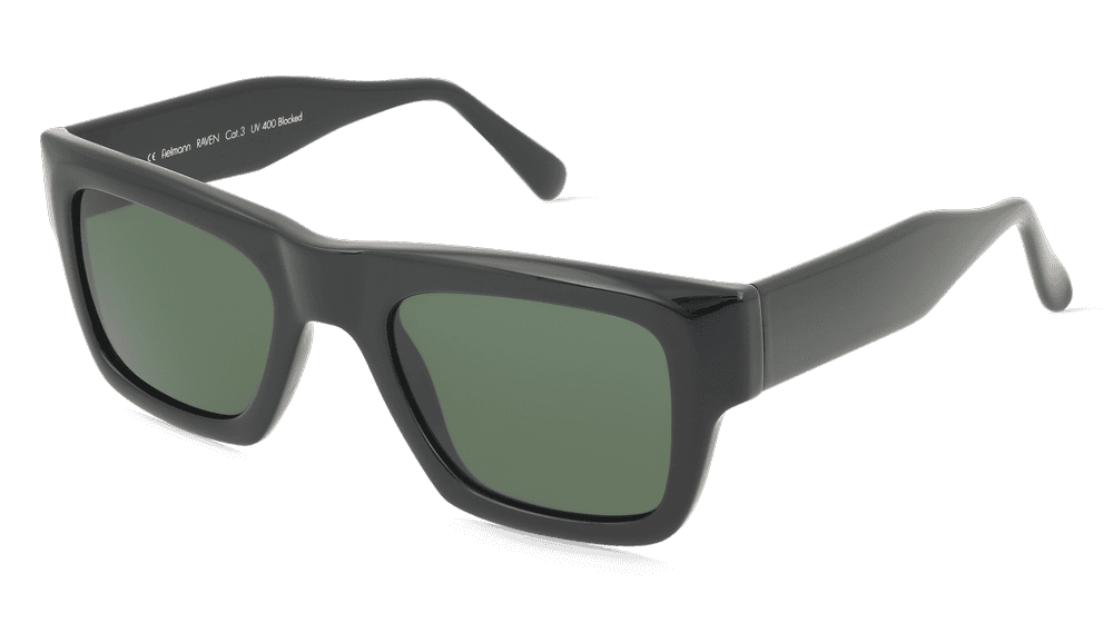 Fielmann MC 633 SUN FA RAVEN Zwart glanzend Hoekaanzicht