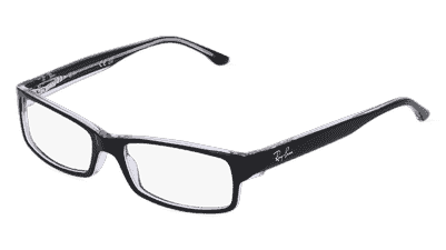 RAY-BAN RX5114 Zwart transparant Hoekaanzicht