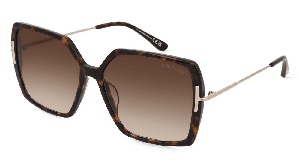 Tom Ford FT1039 JOANNA Havanna donker Hoekaanzicht