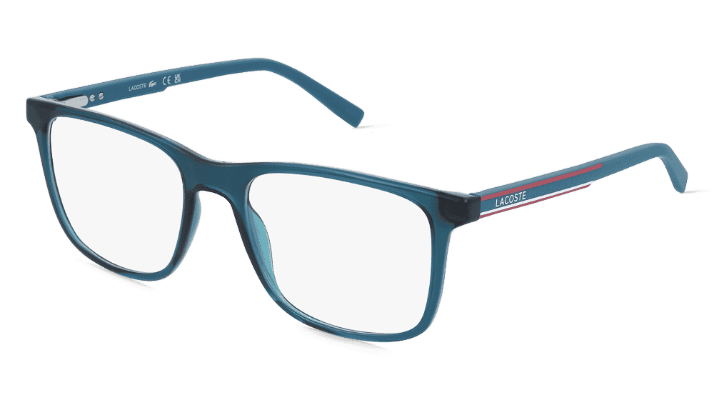 Lacoste L2848 Bleu transparent Vue d'angle