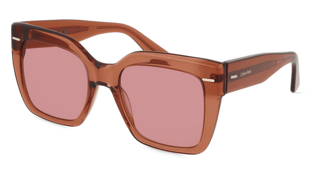 Calvin Klein CK23508S Brun transparent Vue d'angle
