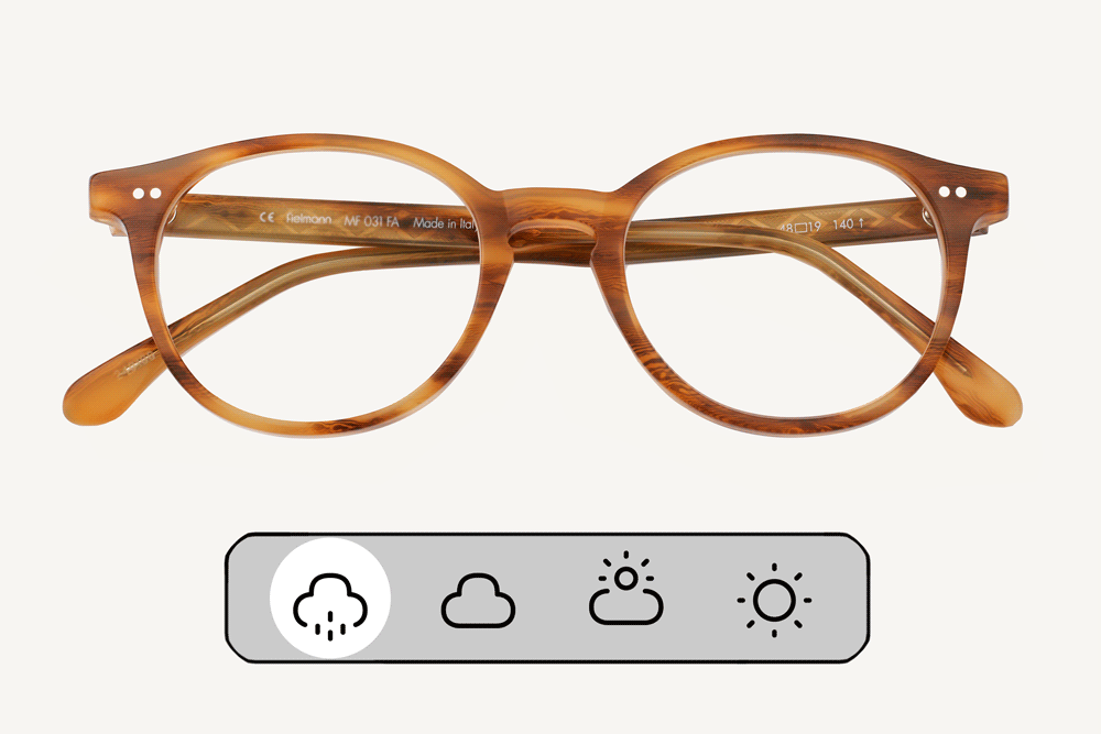 Uitleg over hoe zelfkleurende glazen werken en zich aan het licht aanpassen.